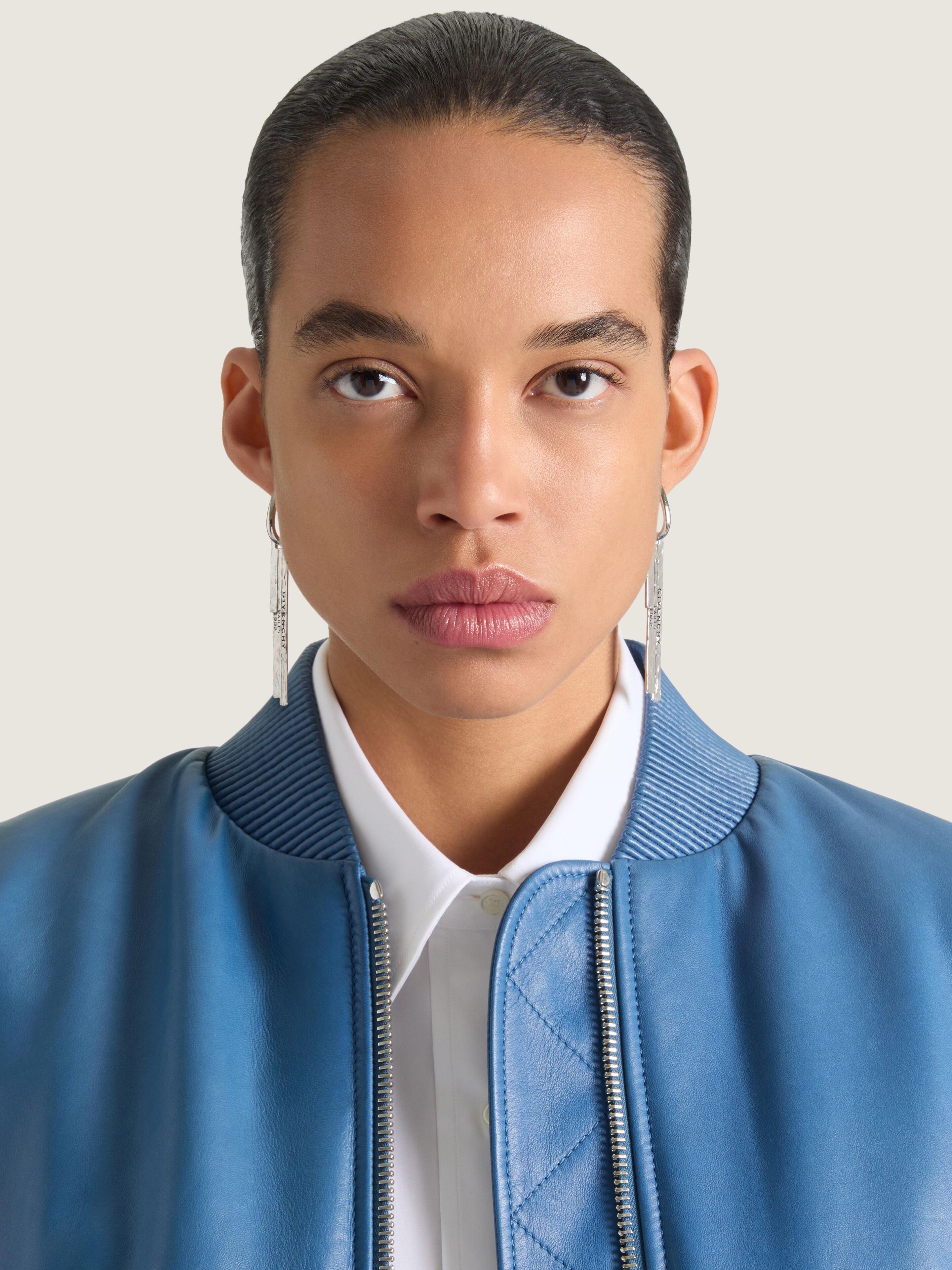 GIVENCHY Tape earrings in metal and enamel